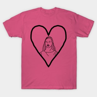 Distracted Boyfriend Valentine for Mystery Woman Outline T-Shirt